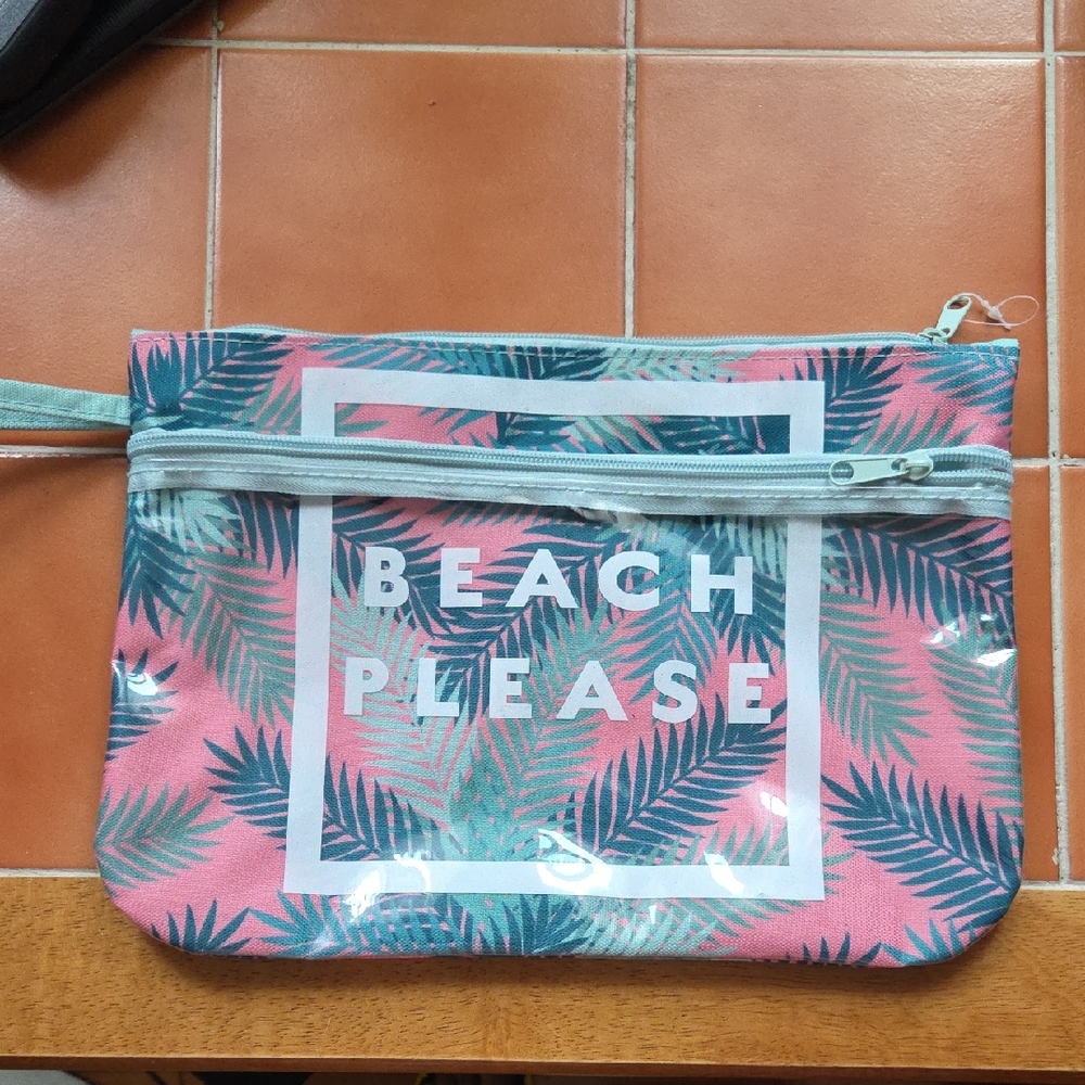 MORGAN HOME"BEACH PLEASE" SWIM SUIT SACK WITH ZIPPER POCKET NEW WITHOUT TAG